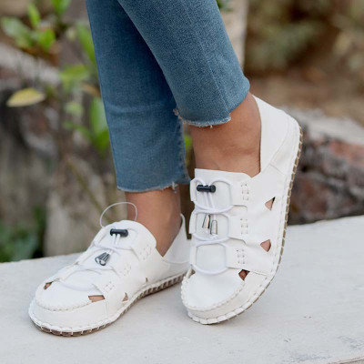 Artificial Leather Magic Super Soft Genuine white china Sandal ( sada fita )