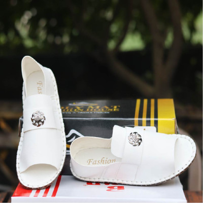Artificial Leather Magic Super Soft Genuine white china Sandal ( sada logo)