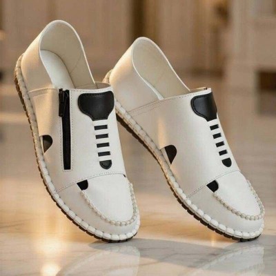 Artificial Leather Magic Super Soft Genuine White Zipper China Sandal