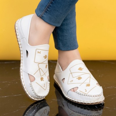 Artificial Leather Magic Super Soft Genuine china white card print Sandal