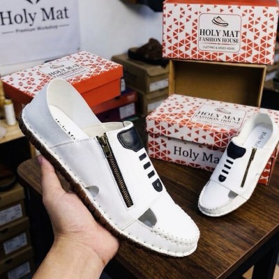 Artificial Leather Magic Super Soft Genuine White Zipper China Sandal